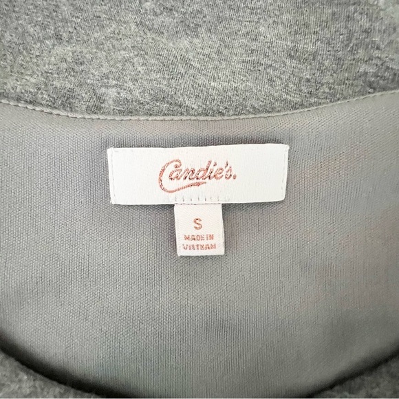 Candies Junior's Grey Embroidered Sleeveless Aline Dress  Fit And Flare Sz Small - Picture 6 of 8